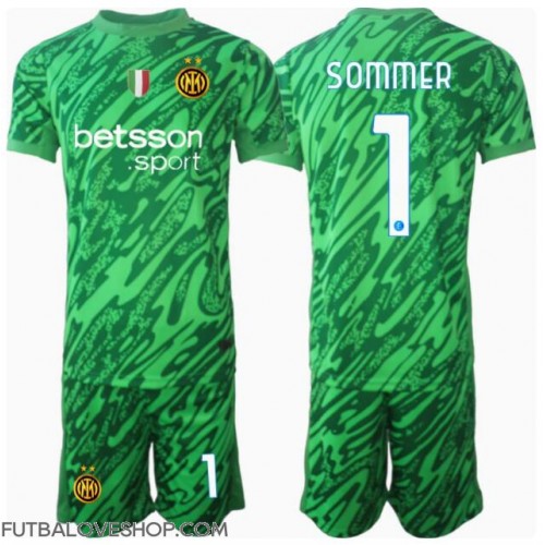 Dres Inter Milan Yann Sommer #1 Brankarsky Domáci pre deti 2024-25 Krátky Rukáv (+ trenírky)